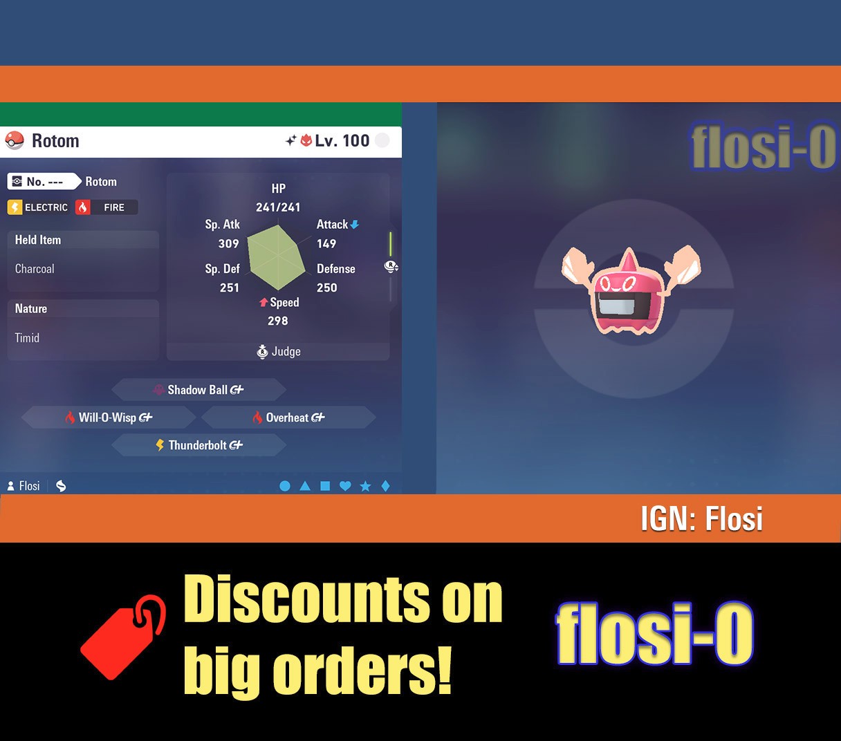 6IV Shiny Rotom Heat Pokemon Legends ZA (Legends Z-A)