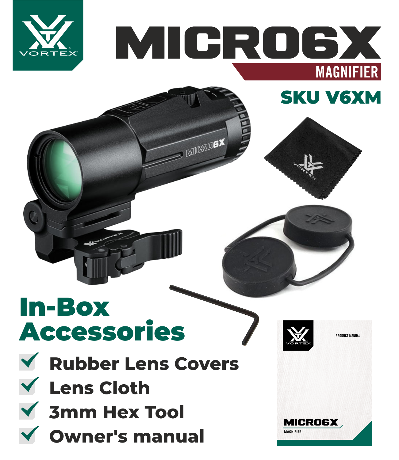 Vortex Optics Strikefire II Red/Green Dot Scope w/ 6x Magnifier & CD Hat Bundle