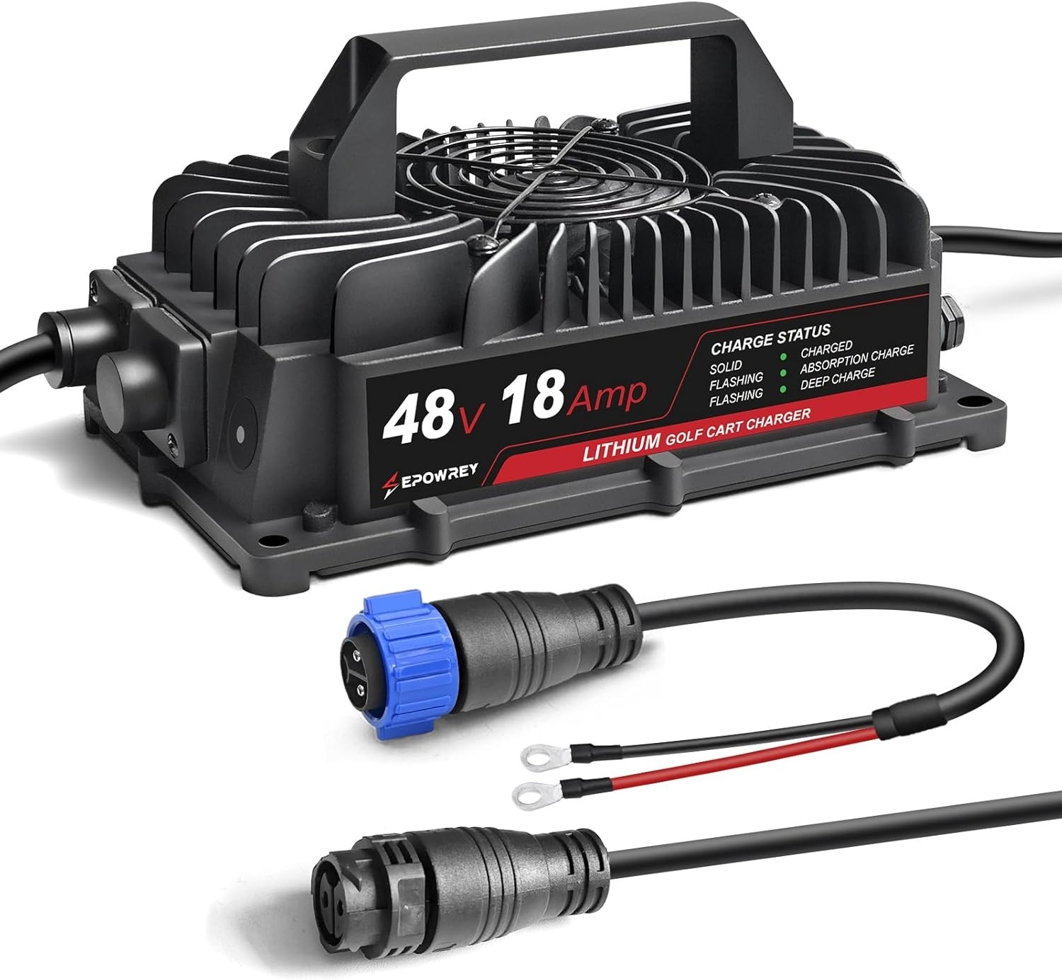 18AMP Lithium Golf Cart Battery Charger for 48 Volt/58.4V (51.2V) LiFePO4 Batter
