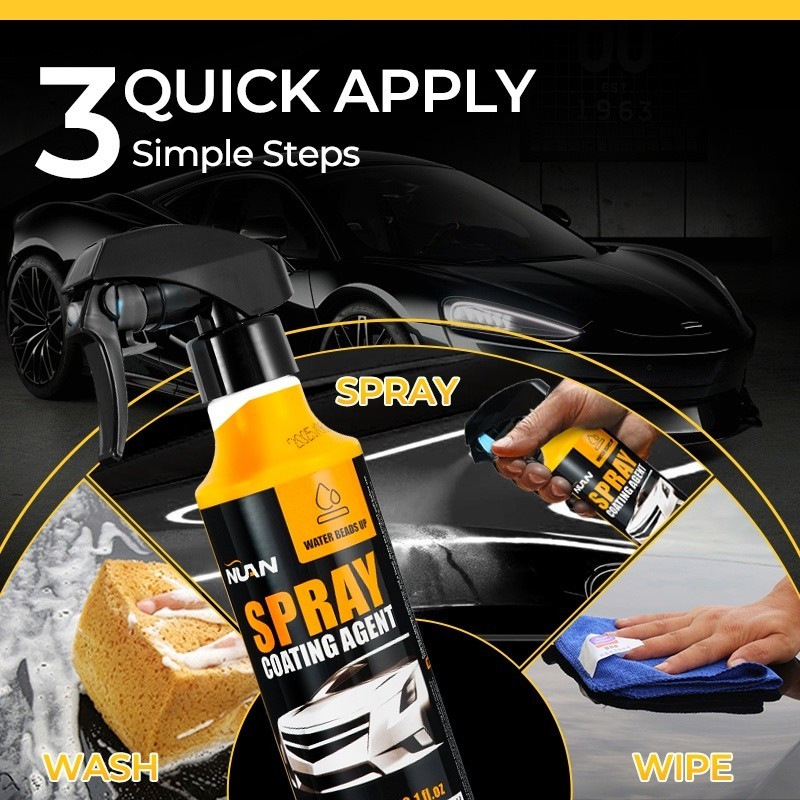3PCS NUAN Car Coating Spray Set Quick Effect Coating Agent Quickly Coat Car Wax