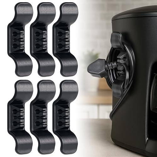Cord Organizer for Appliance Stick On- Kitchen Appliances Cord Winder, Black