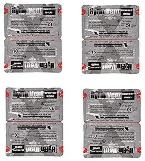 *4 Twin Packs* North American Rescue 10-0037 Hyfin Vent Chest Seal 2027