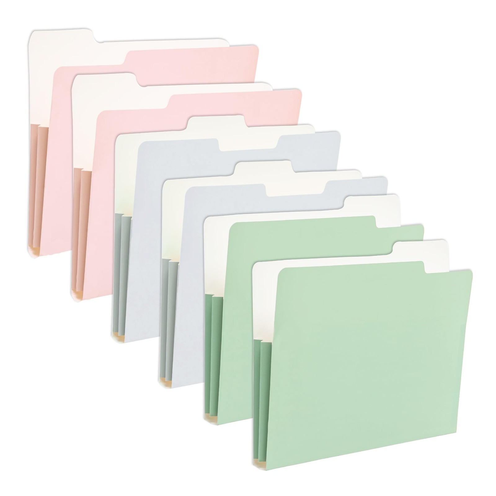 6 Pack Extra Capacity File Folders Letter Size Accordion Decorative File Fold...