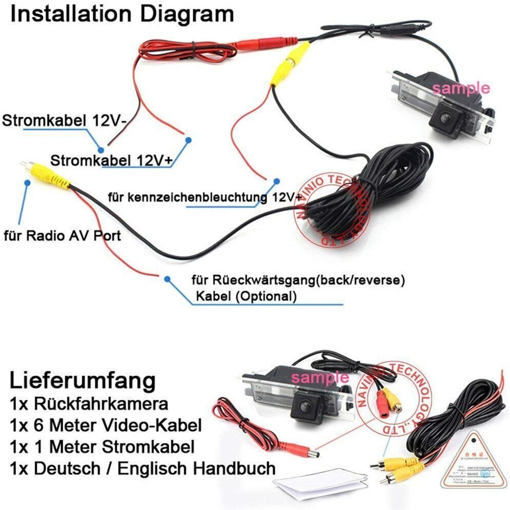 New Rear View Reverse Backup Camera Night Vision For VW Jetta Passat CC Lacrosse