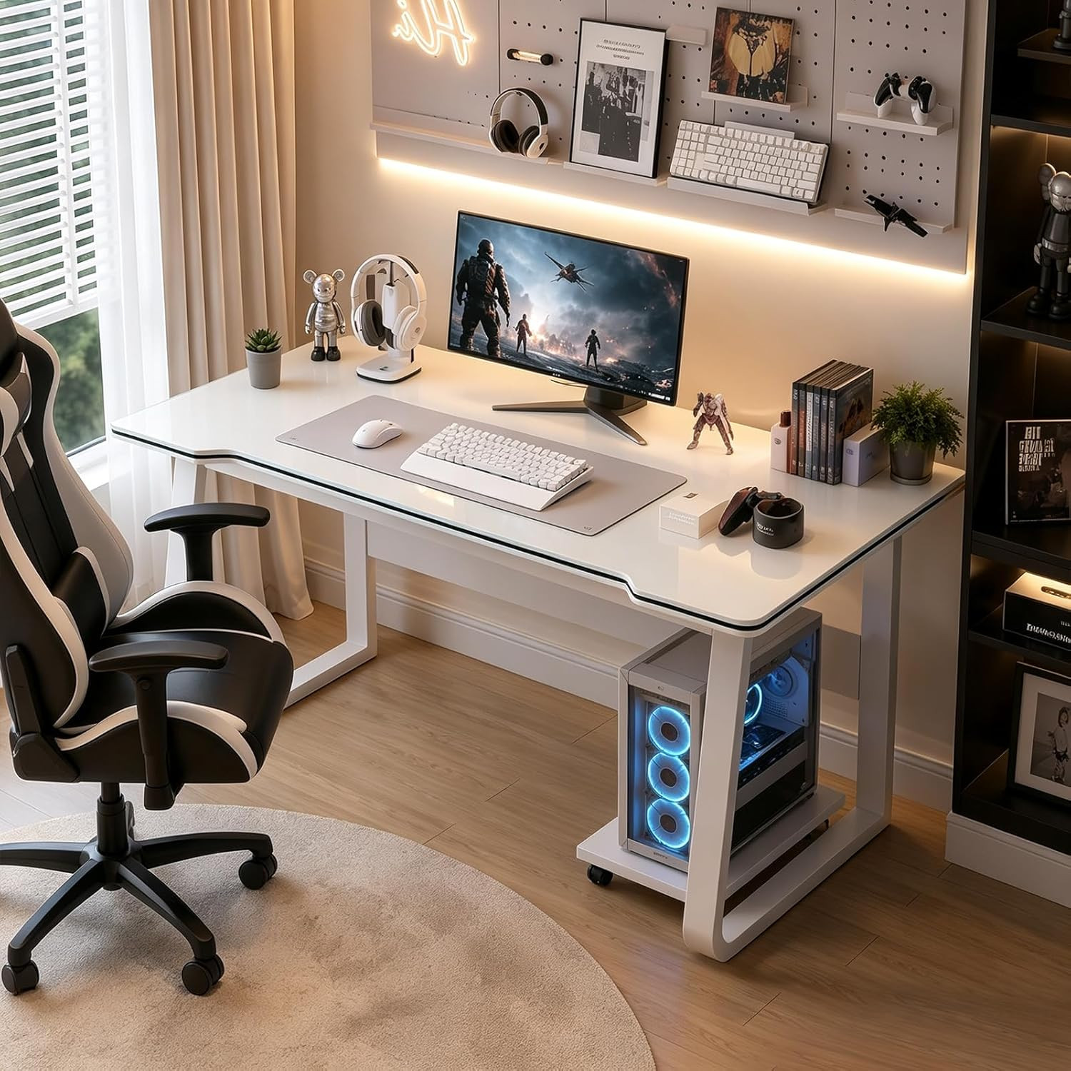 Gaming Desk Computer Writing Table Student Art Modren Simple Style PC Wood Suita
