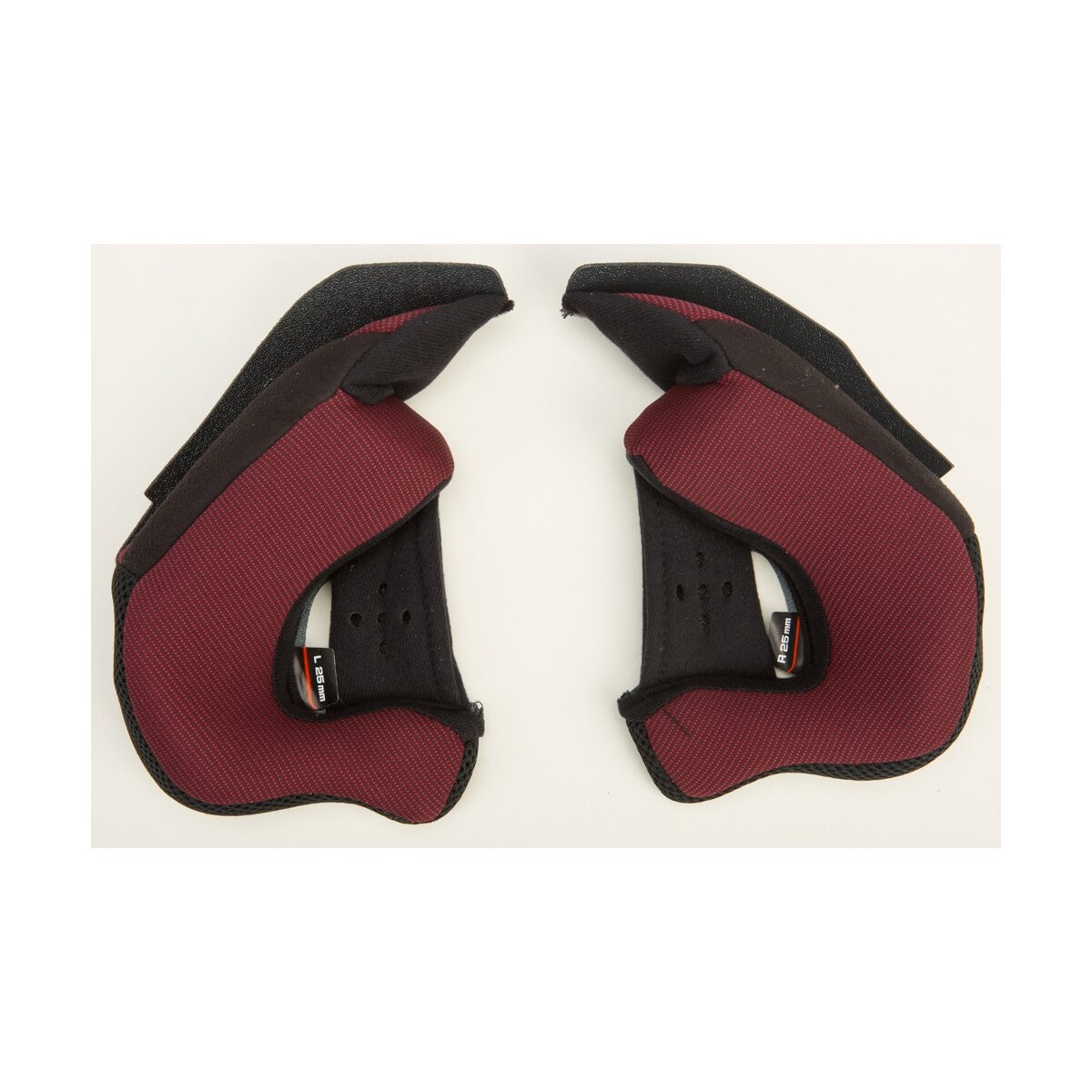 GMax Red/Black Cheek Pads for OF-77 Helmets - 25mm (25 mm) G077012