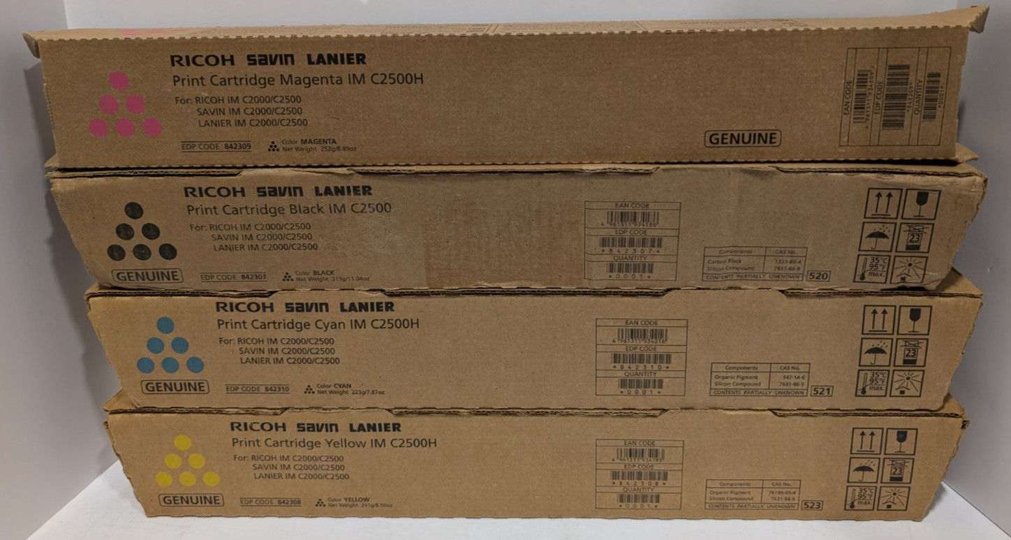 Ricoh Genuine Toner Set IM C2500H - CMYK 842307 842308 842309 842310