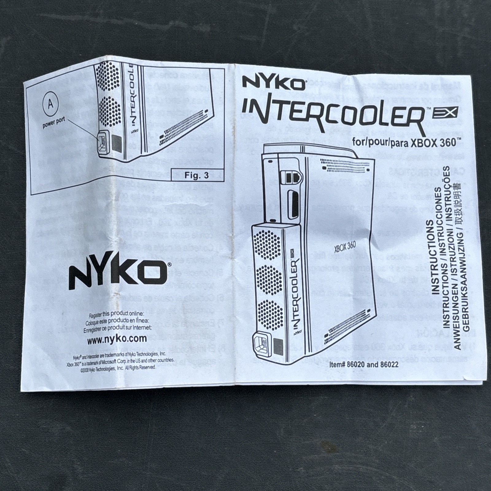 Xbox 360 Nyko Intercooler TS 3 Fans Model 86018-A50