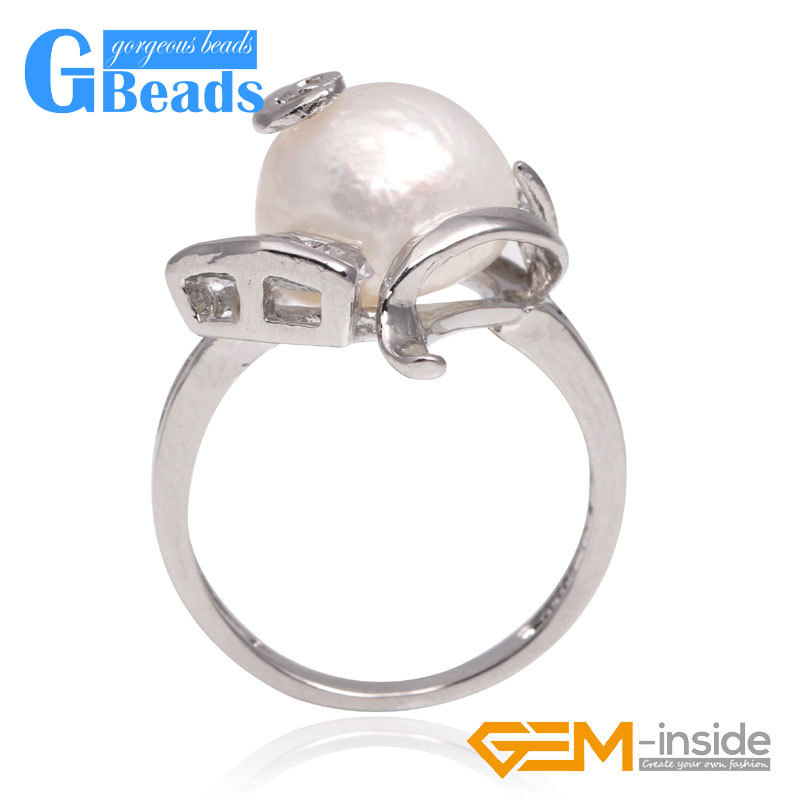 Freshwater Pearls Beadsed Charm White Gold Plated Ring Size 6 8 Sent By Random