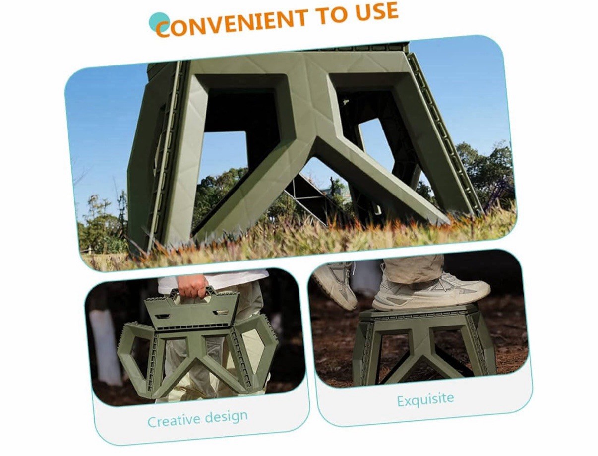 Portable Folding Stool Compact PP Step Stool for Camping Construction Travel