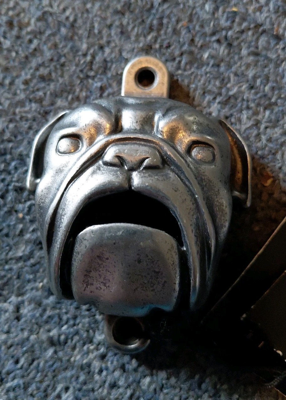 WILLIAMS-SONOMA BULLDOG WALL MOUNTED BOTTLE OPENER NEW