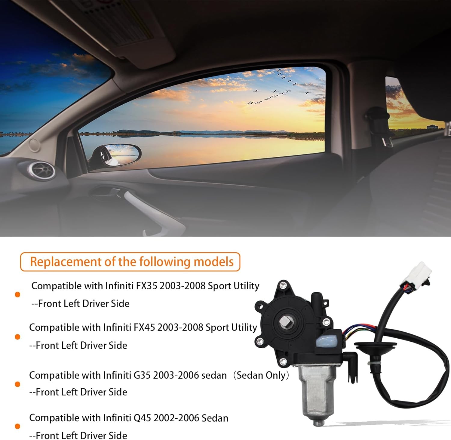 6 Pins Power Window Lift Motor Compatible with Infiniti FX35/FX45/G35 Sedan...