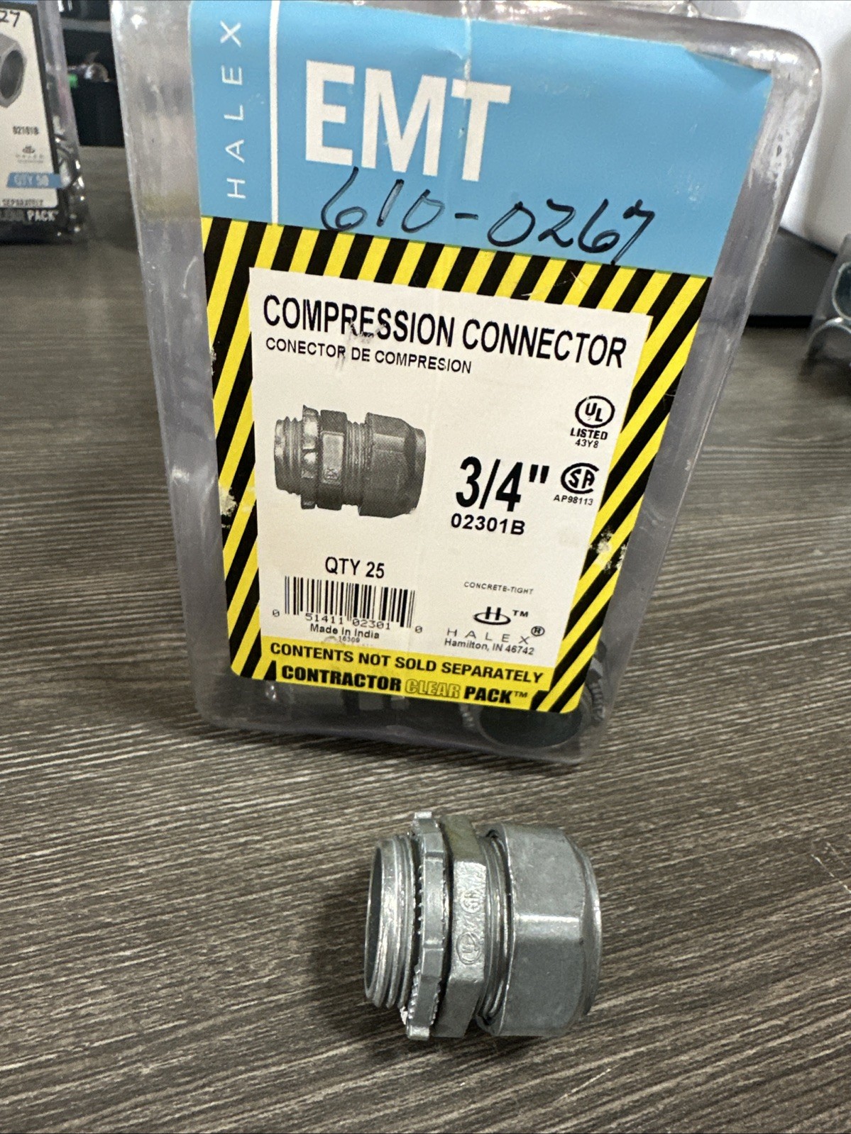 Lot of 15 Halex Compression Connectors 02107B 3/4" EMT Zinc Plated Conduit