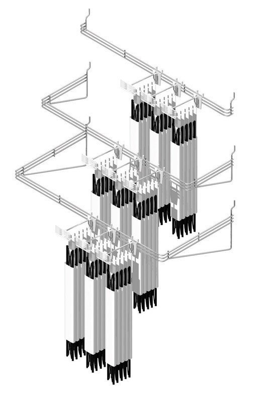 1 in. H X 22 in. W X 5 in. D Silver Metal Waterfall Peg Organizer Rack