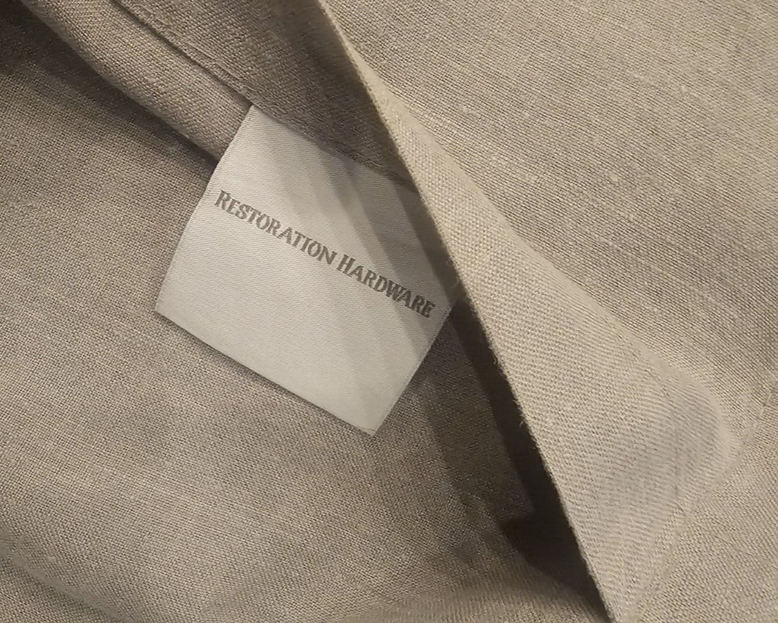 Restoration Hardware Linen Standard Pillow Shams Light Gray 2 TWO