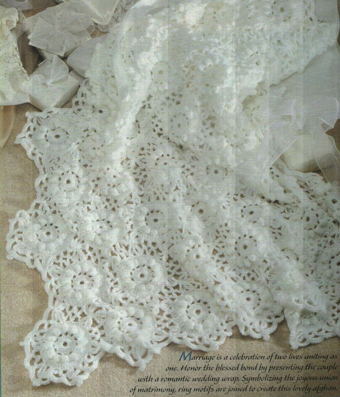 WEDDING RINGS AFGHAN HOME DECOR CROCHET PATTERN INSTRUCTIONS