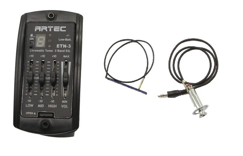 ETN3-SF607 ARTEC 3-Band EQ & LCD Acoustic Guitar Tuner Preamp