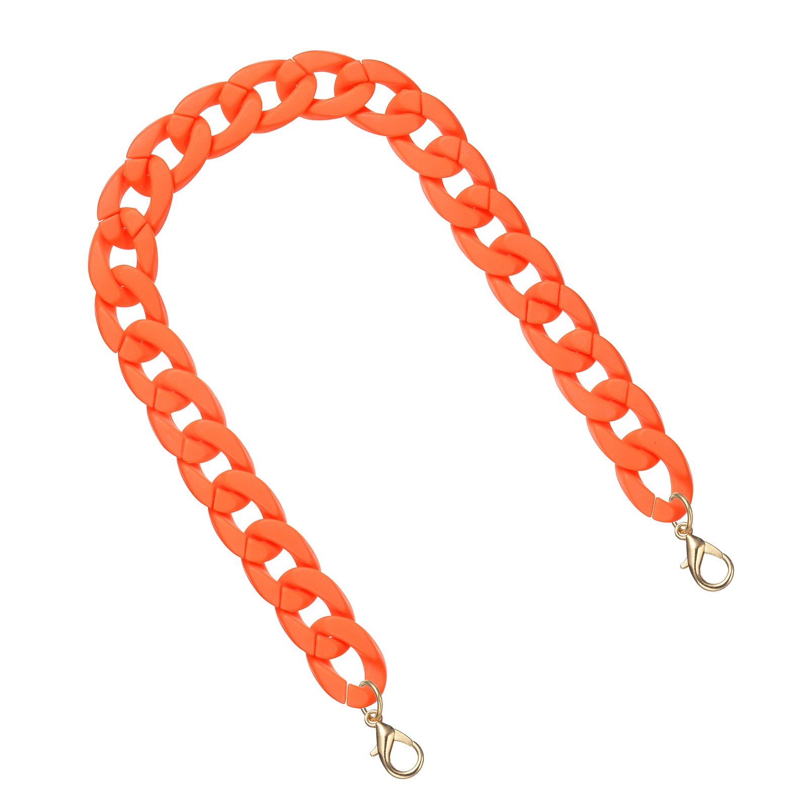 Acrylic Purse Strap, 17.7" Bag Chain for Handbags Handle, Fluorescent Orange