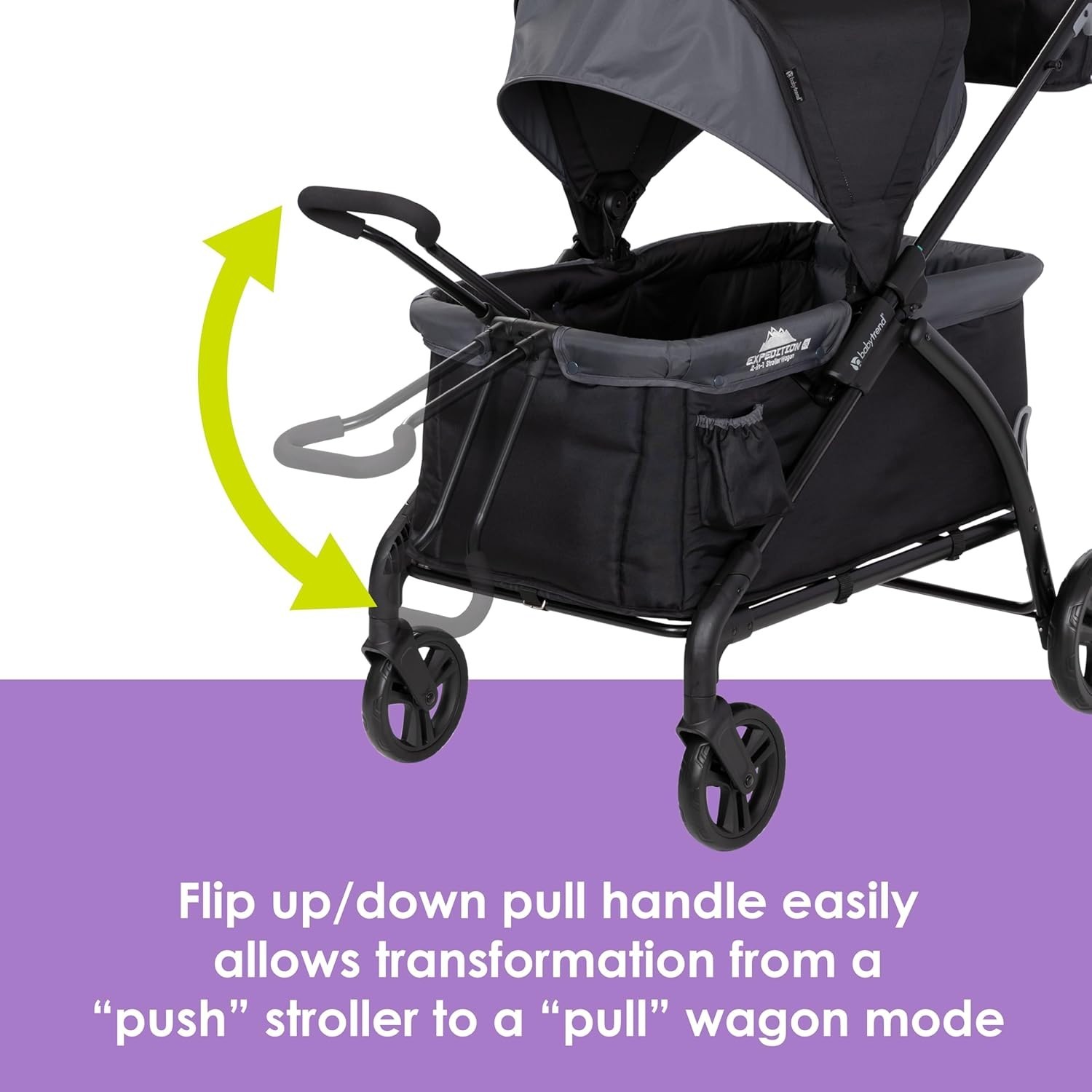 Versatile Expedition Stroller Wagon 2 Seating Options Foldable Canopy 2 Kids