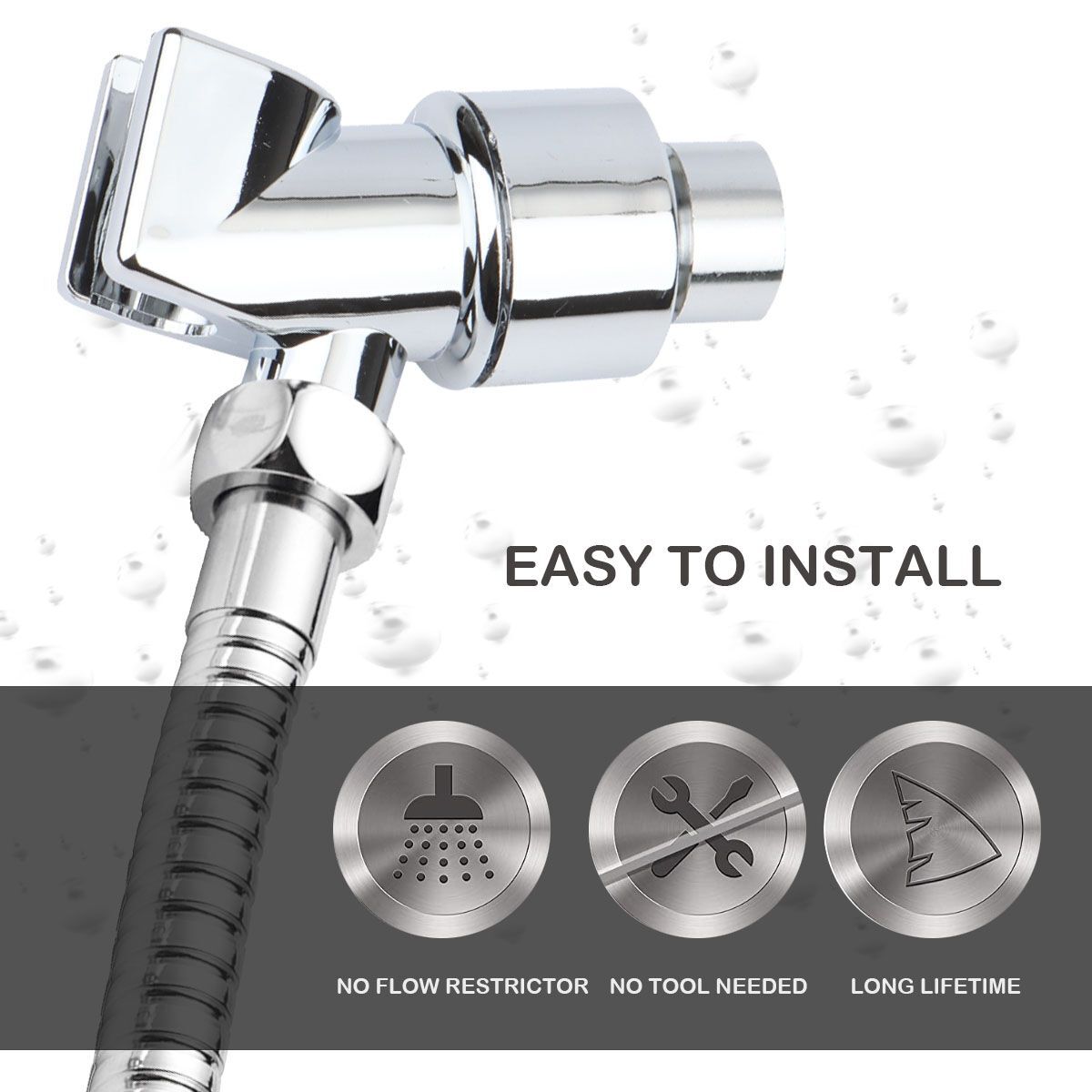 Head Holder Wall-mounted Adjustable Shower Arm Bracket Universal Handheld Shower