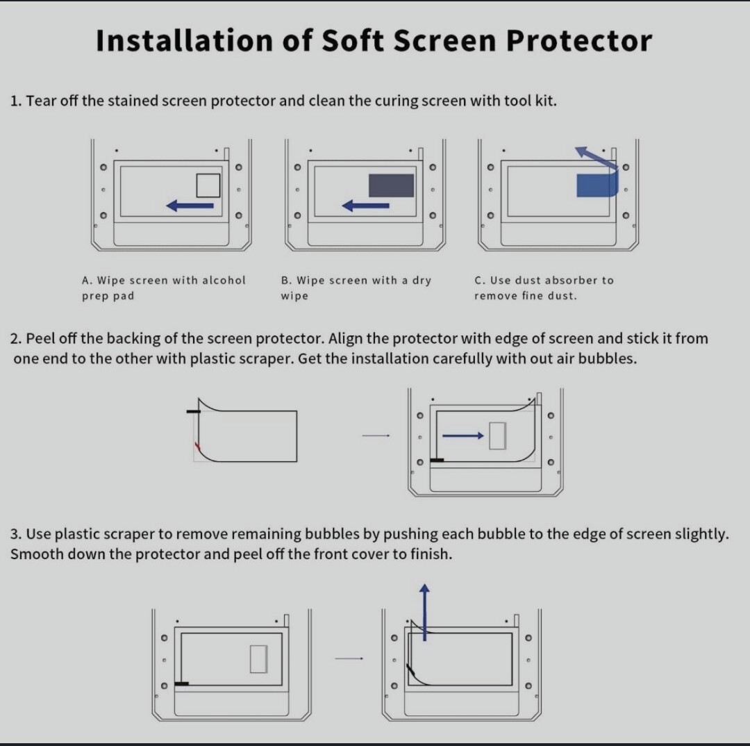 6.08" Screen protector film 3D printer Elegoo mars 2 pro Anycubic photon mono