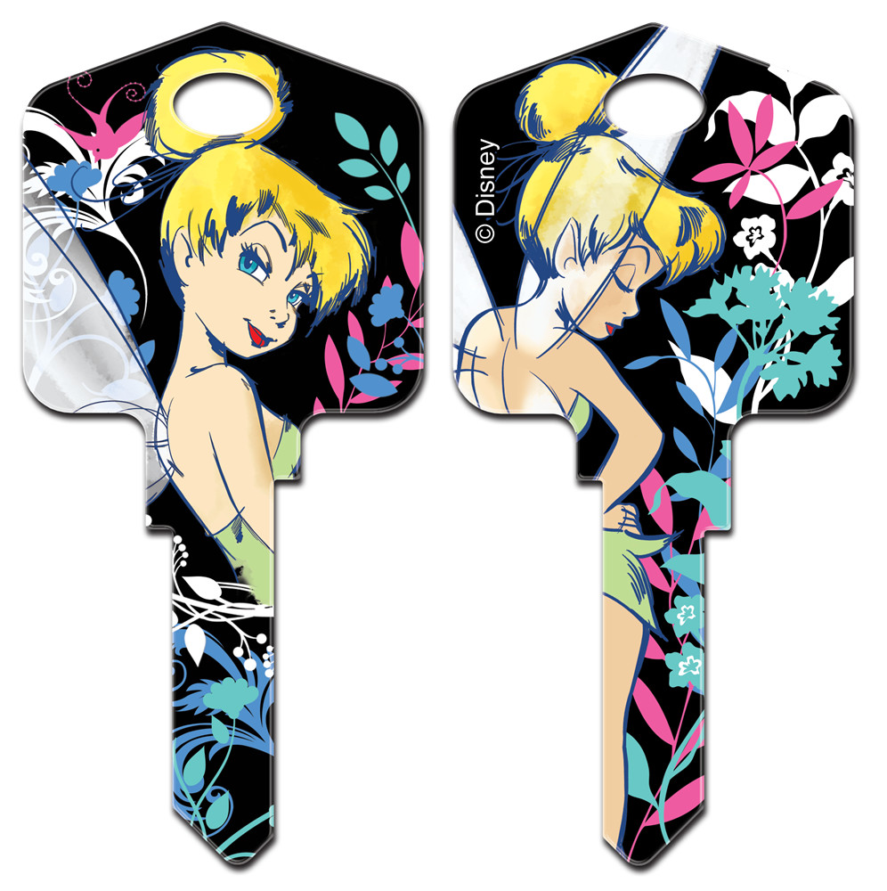 DISNEY PIXAR TINKER BELL CHARM House Key Blank for Kwikset KW1 KW10 KW11