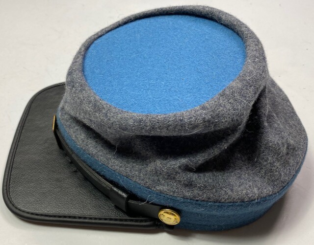 CIVIL WAR CSA CONFEDERATE INFANTRY GREY WOOL KEPI FORAGE CAP HAT-LARGE