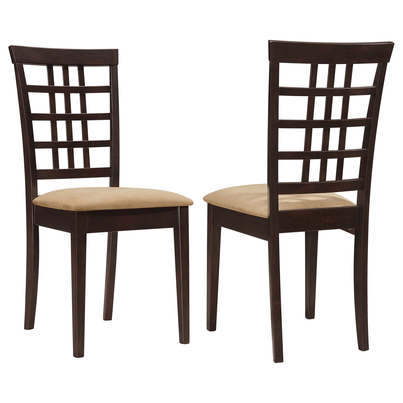 Cappuccino and Beige Lattice Back Side Chair