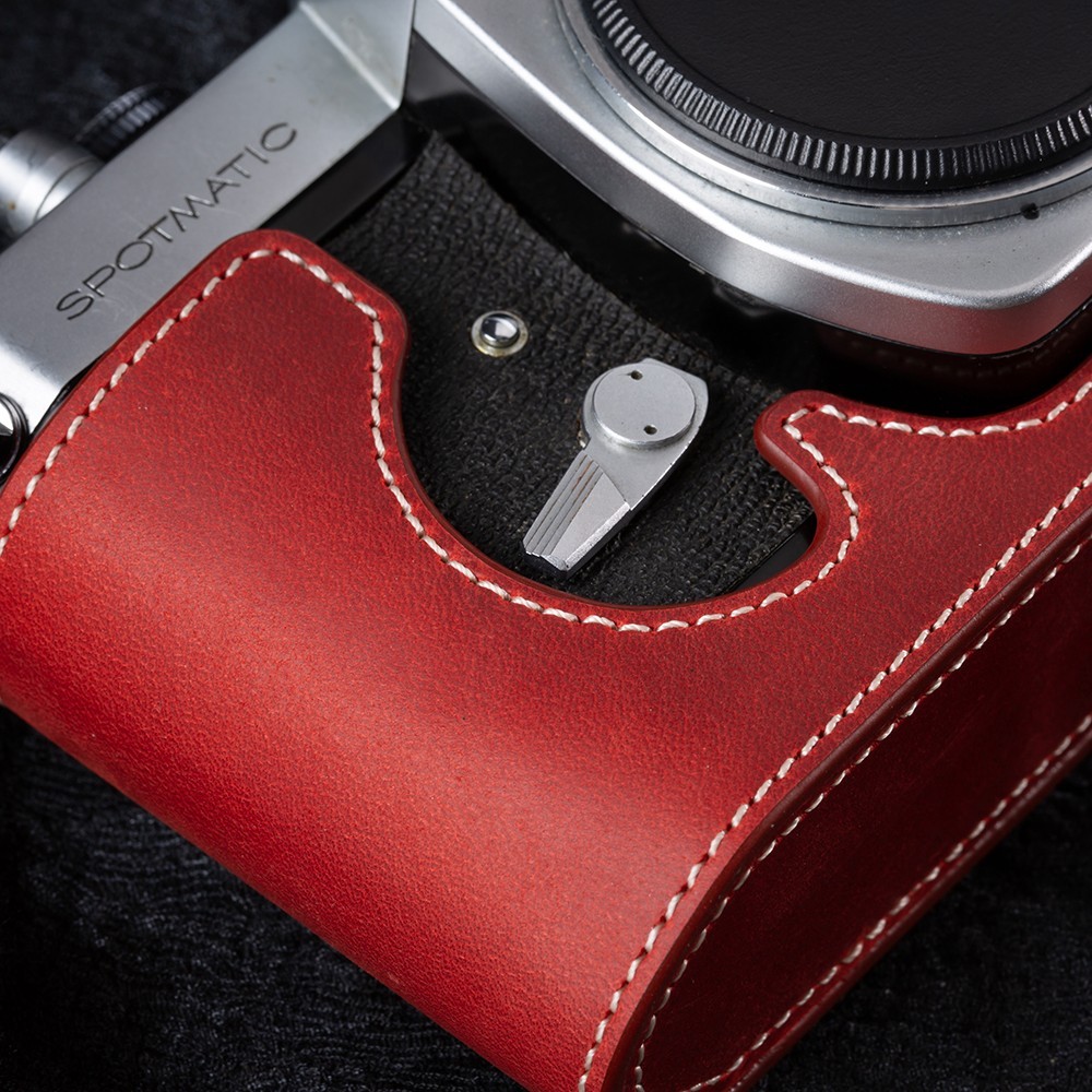 Handmade Genuine Real Leather Half Camera Case Bag Cover For Pentax SP