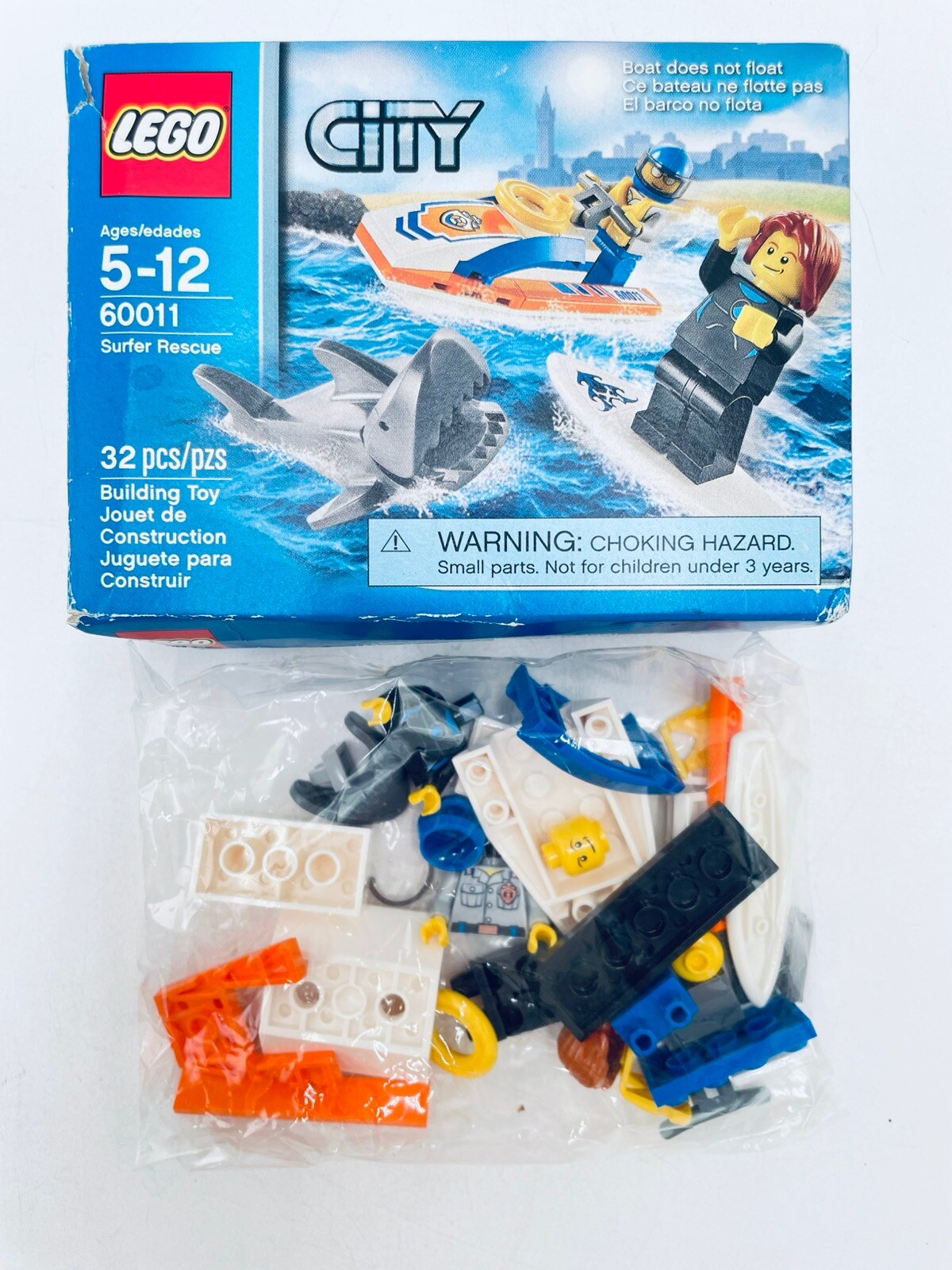 LEGO® 60011 City Surfer Rescue Retired Box Open Complete