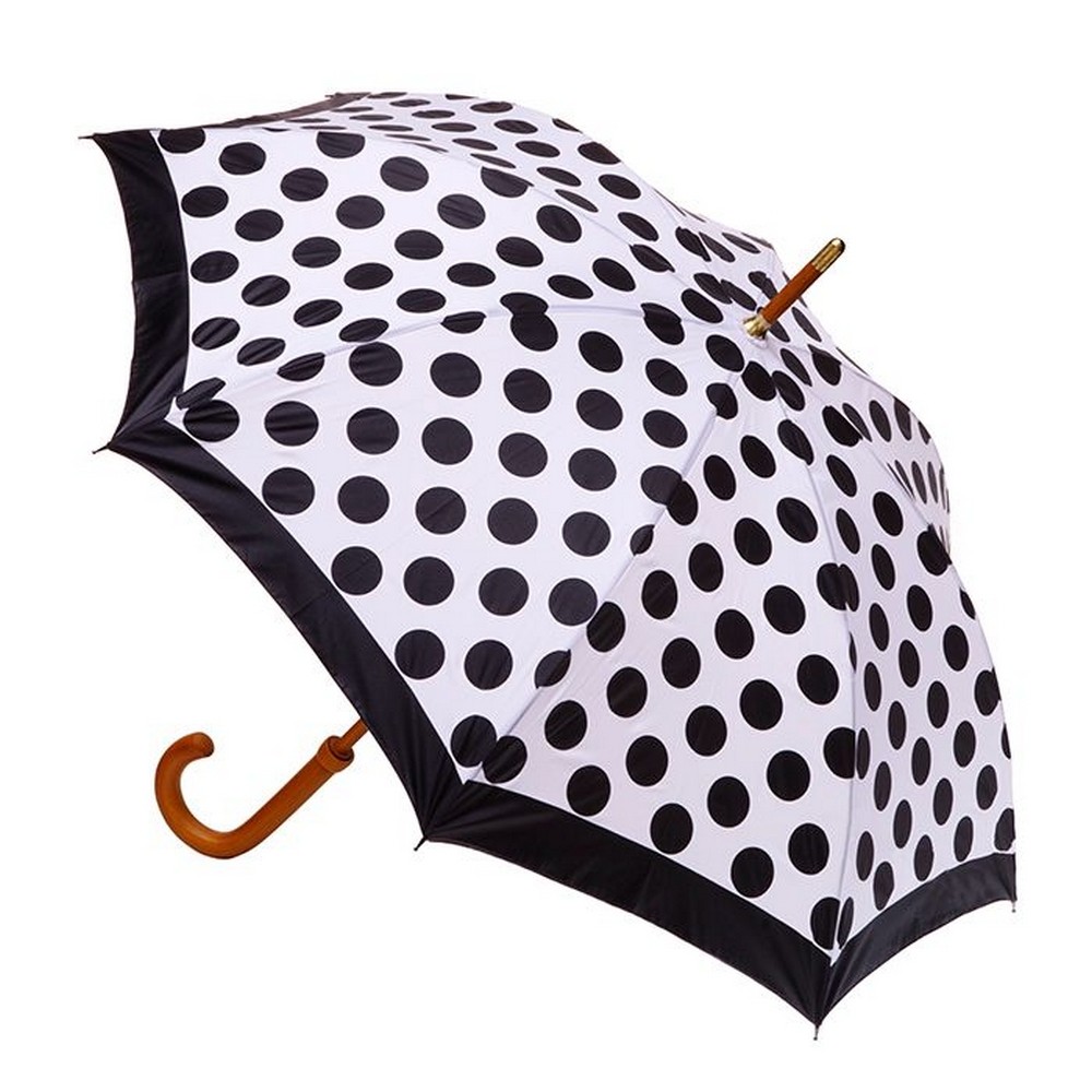 Clifton UPF50+ Classic Walking Umbrella Polka Dot Print
