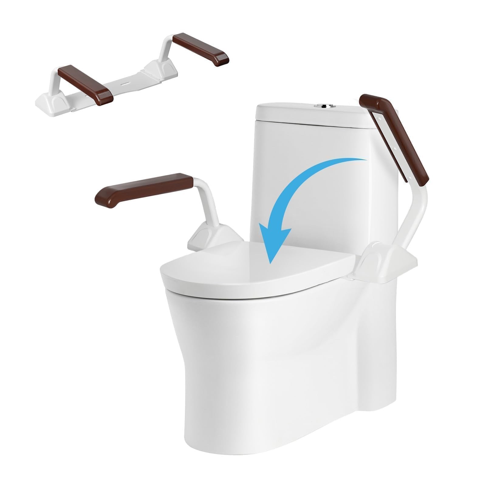 Toilet Safety Rails for Seniors（520lbs), Adjustable Toilet Handle for The