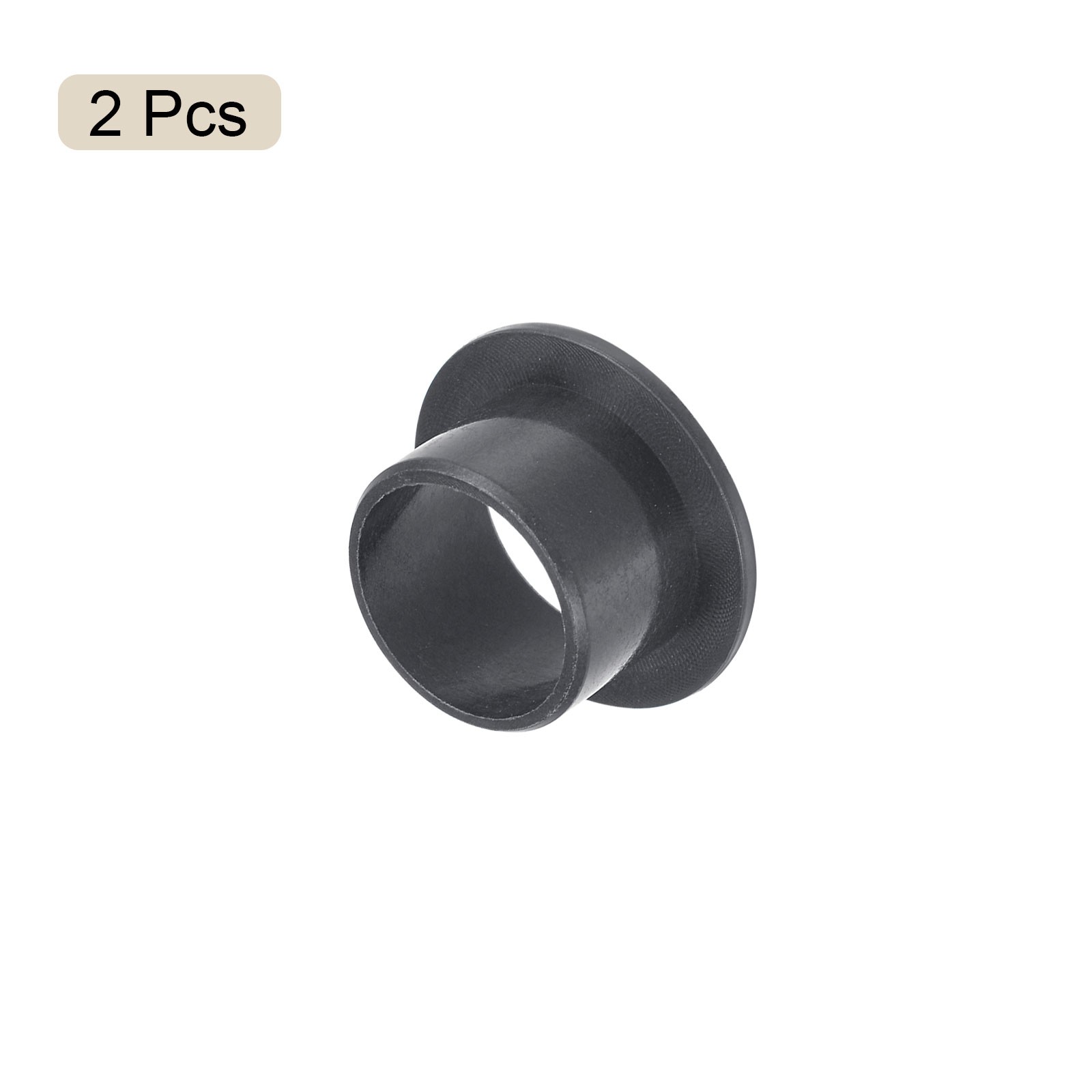 Flanged Sleeve Bearings 12mmx14mmx10mm POM Wrapped Oilless Bushings Black 2pcs