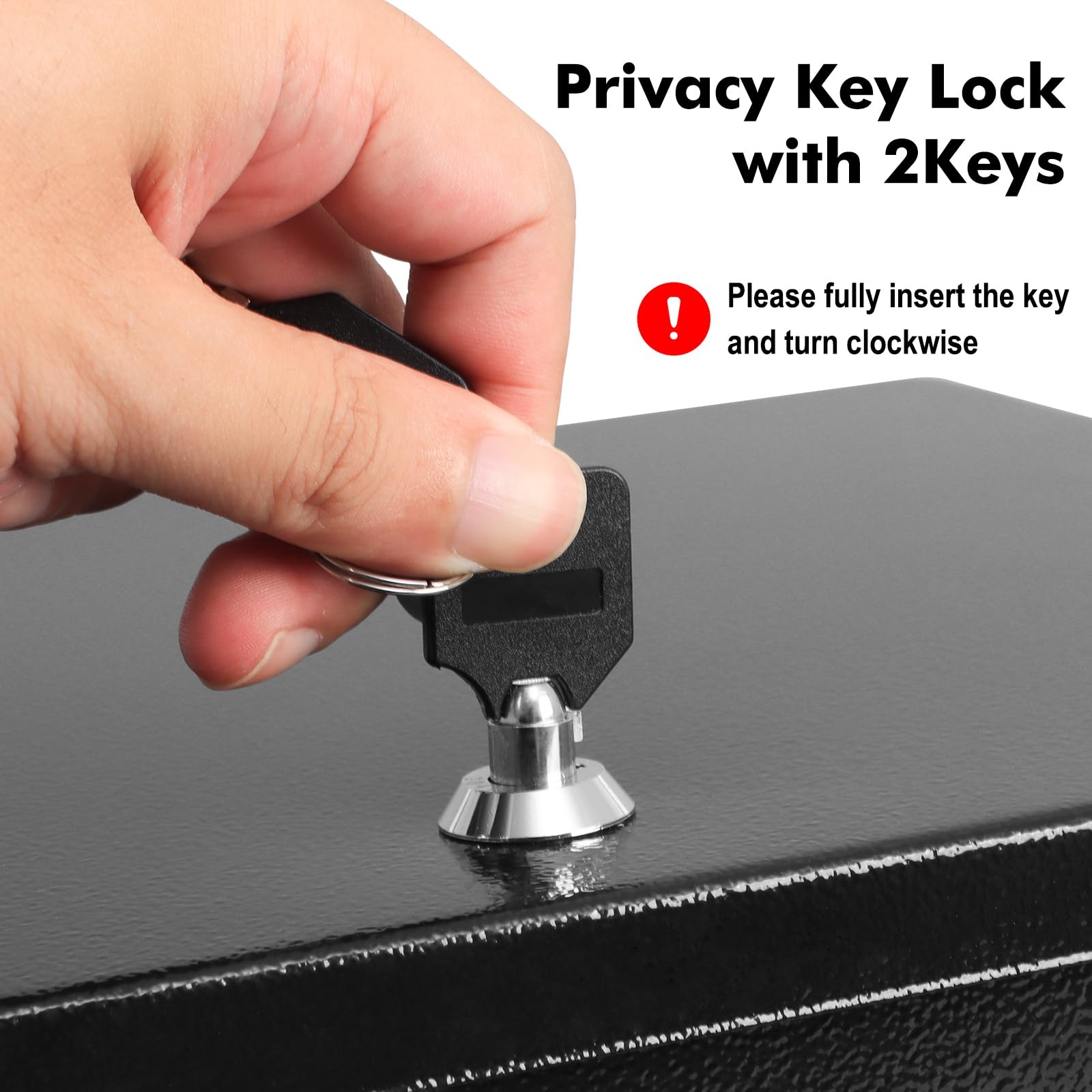 KYODOLED Fireproof Document Box with Key Lock, Small Lock Boxes Medium, Black