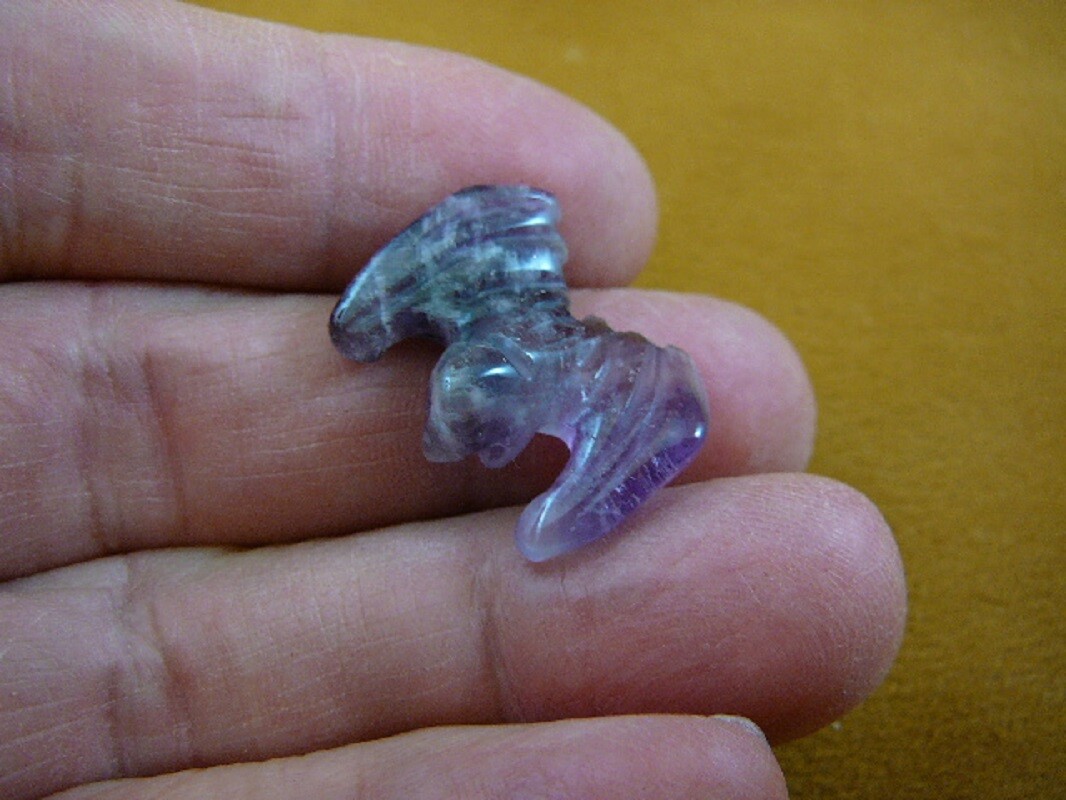 Y-BAT-510) 1" little purple AMETHYST BAT bats flying Chiroptera fly gem gemstone