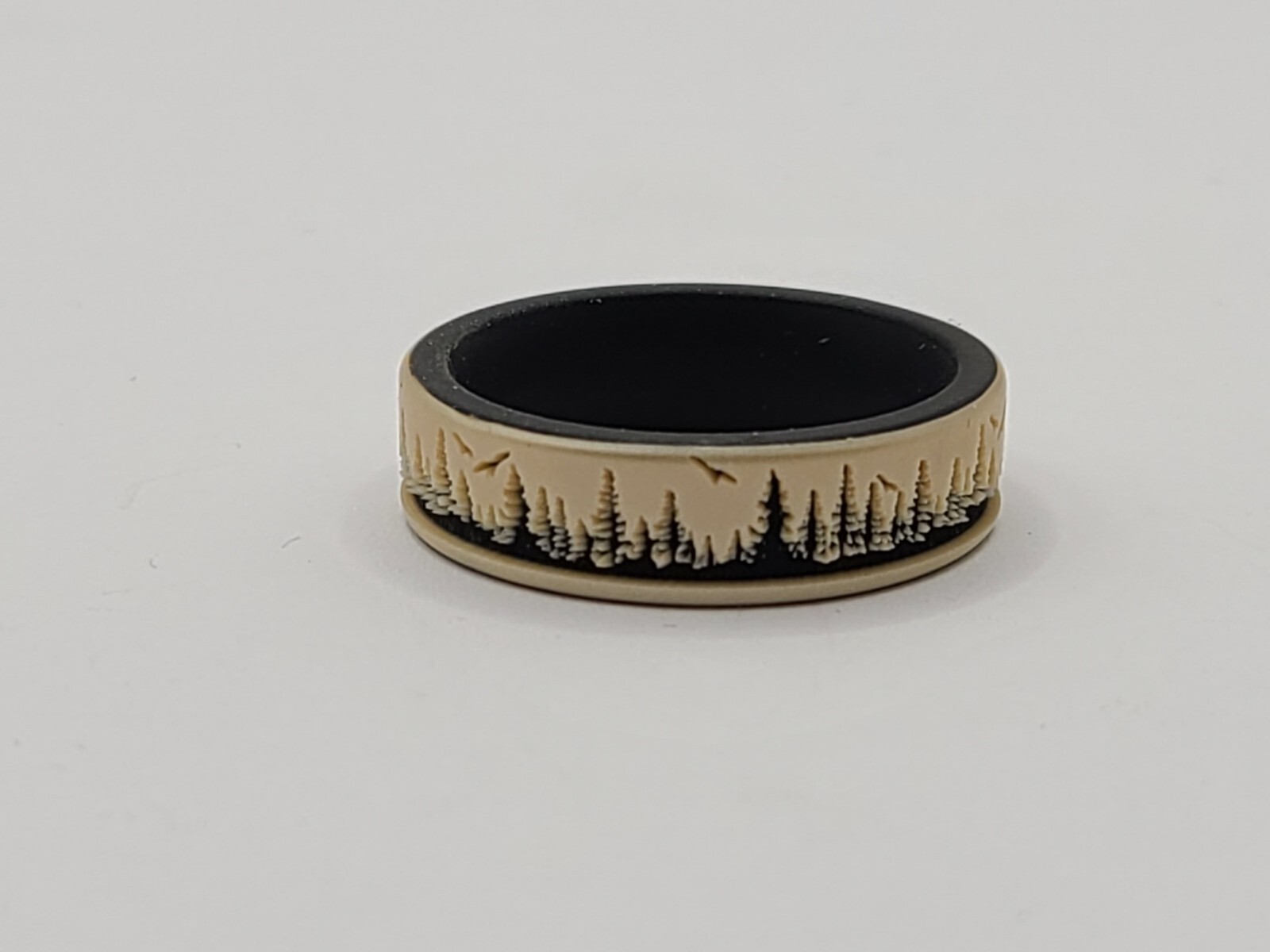 Knot Theory Engraved Mountain Silicone Ring - Dual Layer sz 9