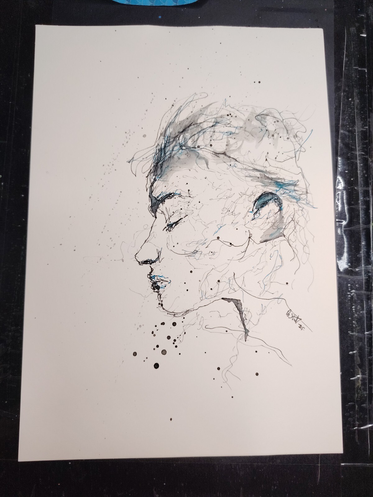 Original SORROW Ink Sketch #34 (2025) - A4 Scribble Art - Ray Statter