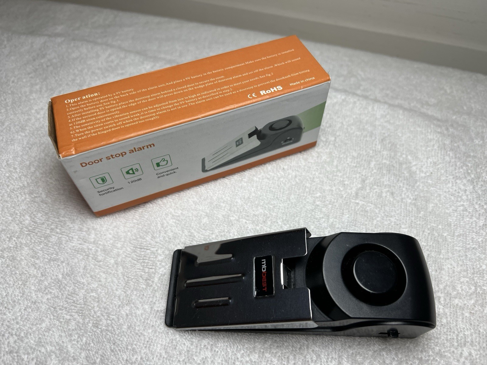 RoHS Door Stopper Alarm 120 Db Loud Travelling Doorstop Home Apartment Hotel
