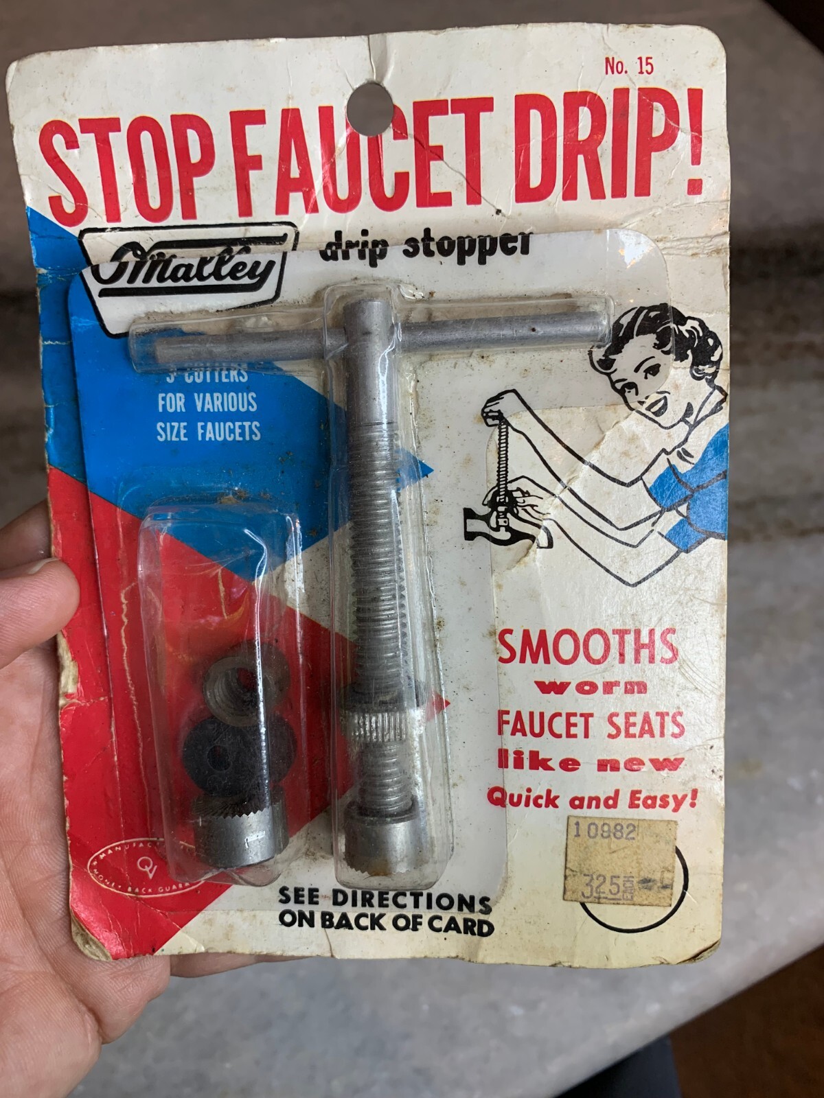 Rare: Vintage O'Malley Value Co "STOP FAUCET DRIP" Spigot Seat Smoothing Tool!
