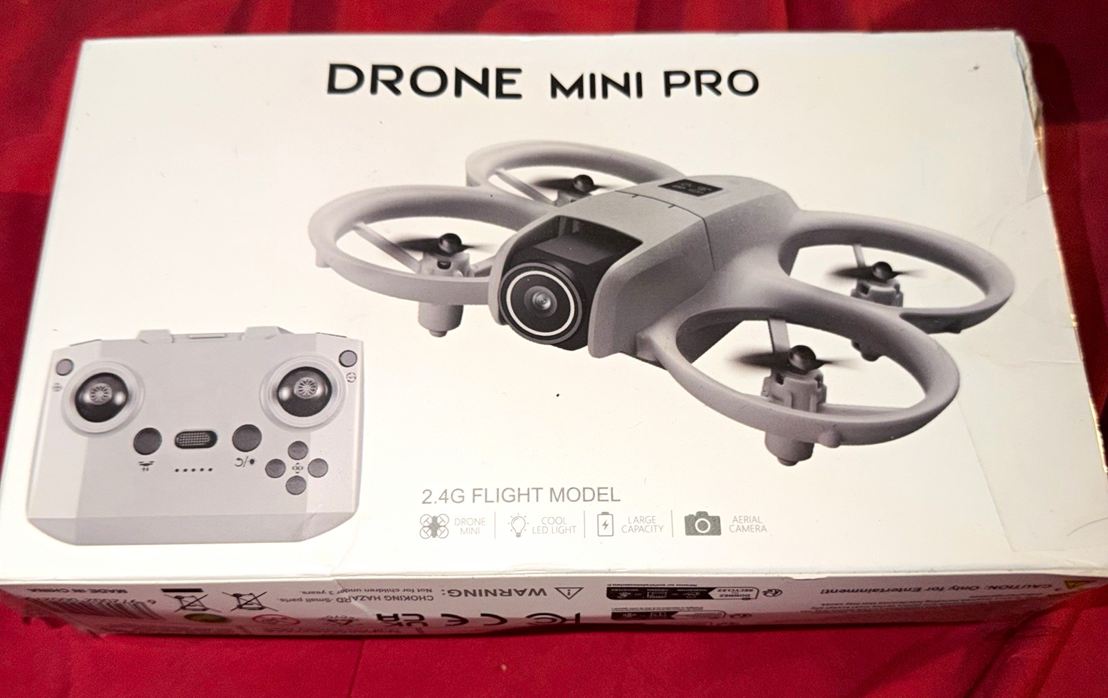 Drone Mini Pro 2.4G Toy Grade Quadcopter w/ Camera, Controller, Gray