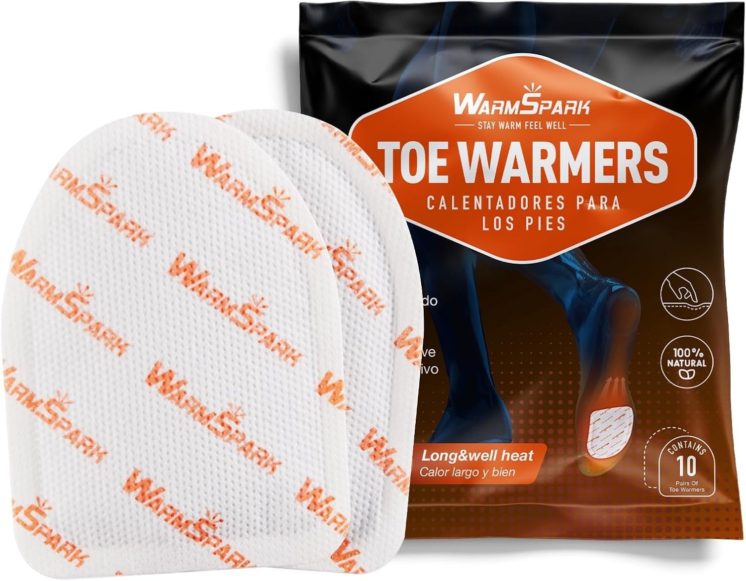 10 Pairs Disposable Toe Warmers, Up to 10 Hours of Heat, Air-Activated, Winte...