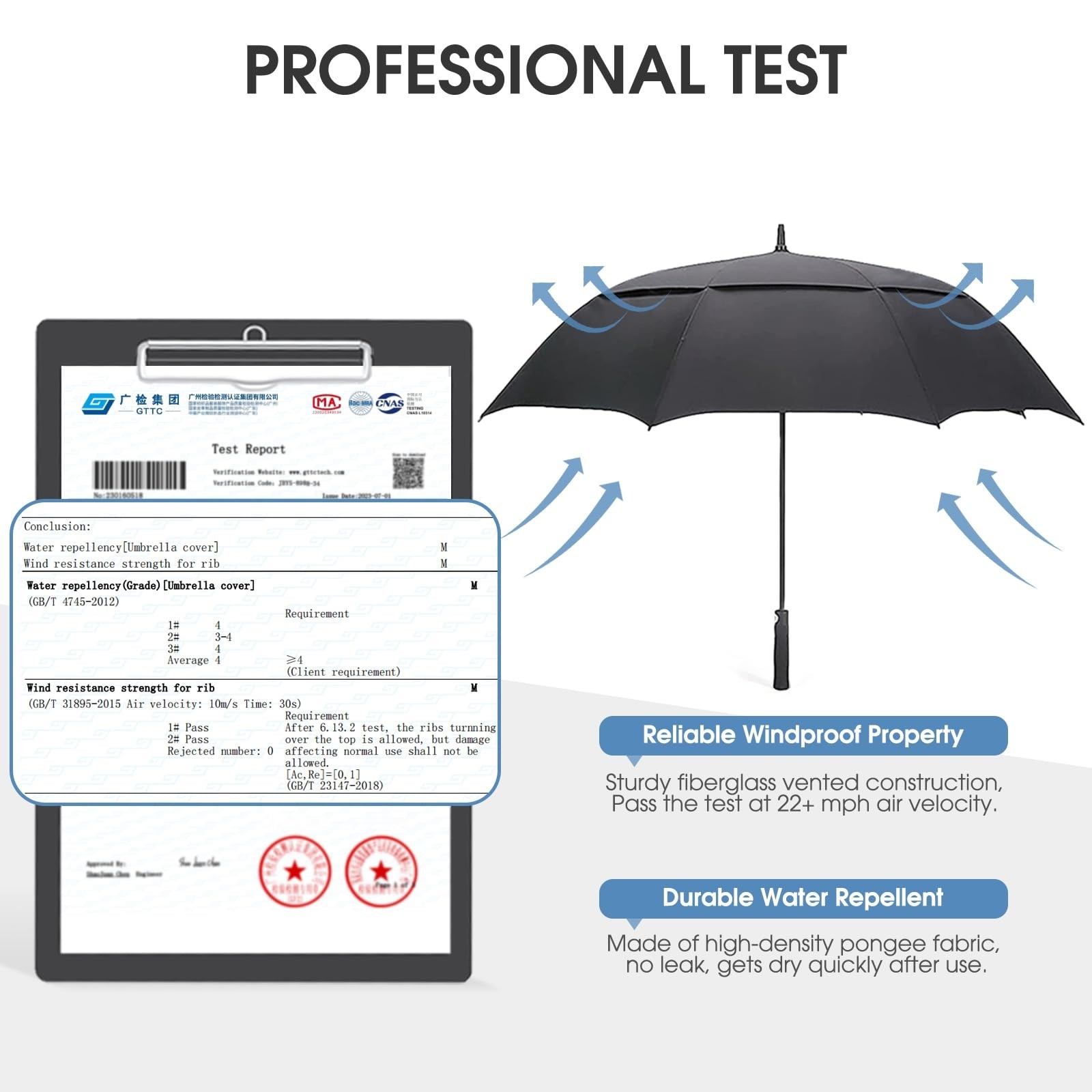 G4Free 62 Inch Automatic Open Golf Umbrella Oversize Extra Large