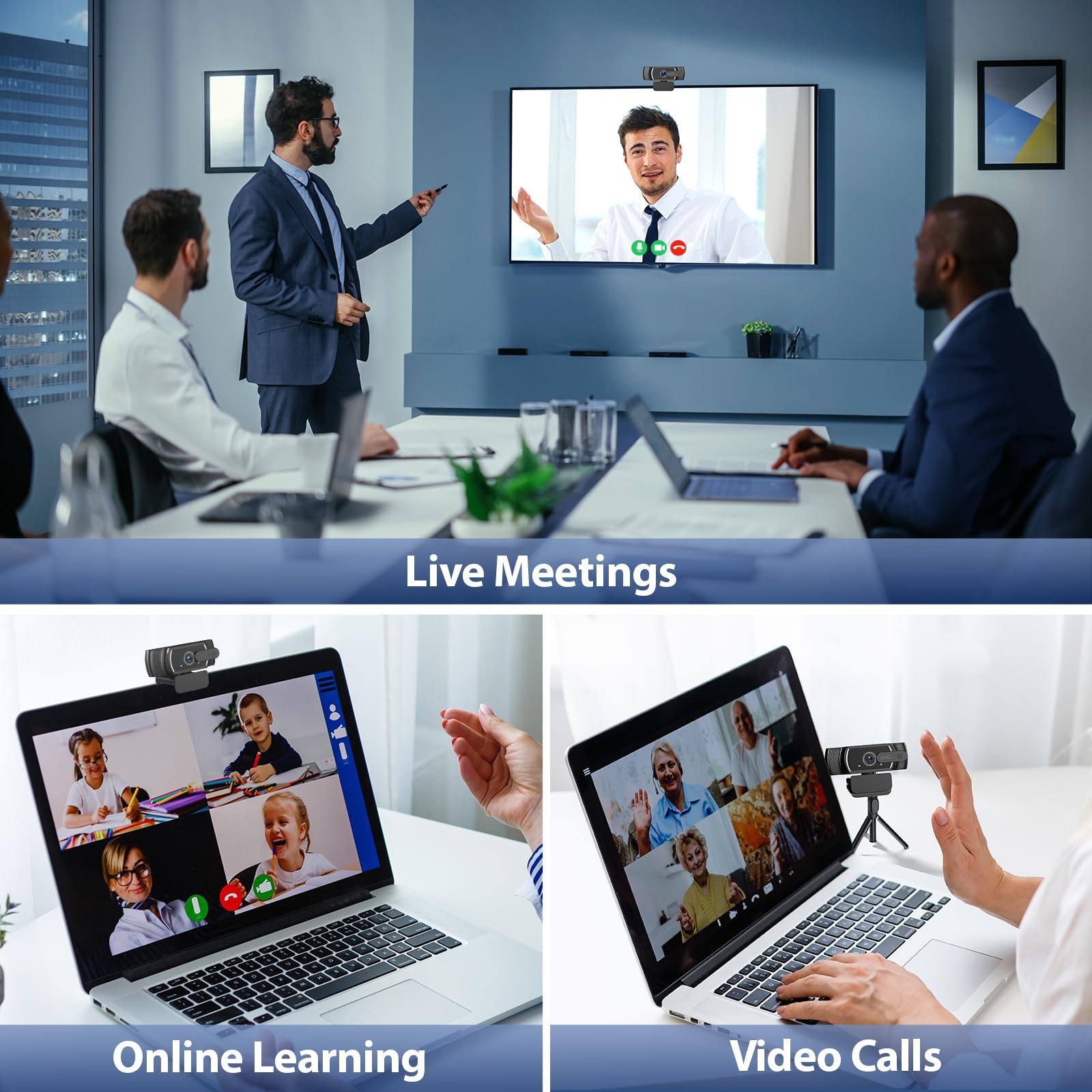 4K Webcam for PC & Mac, Tiny USB Streaming Camera with PDAF Autofocus, Dual O...
