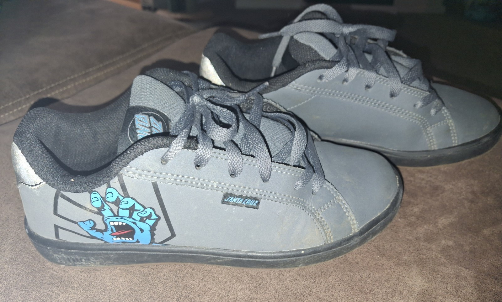 Etnies x Santa Cruz Fader Skateboarding Shoes Dark Grey Black Men's US 6