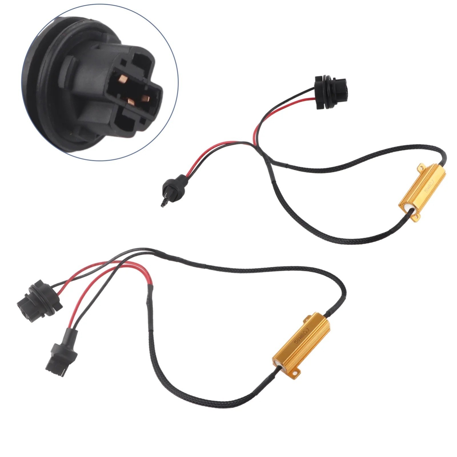 Wire LED Resistor Canceler Error Decoder 7440 Harness DRL Bulb Light Replace