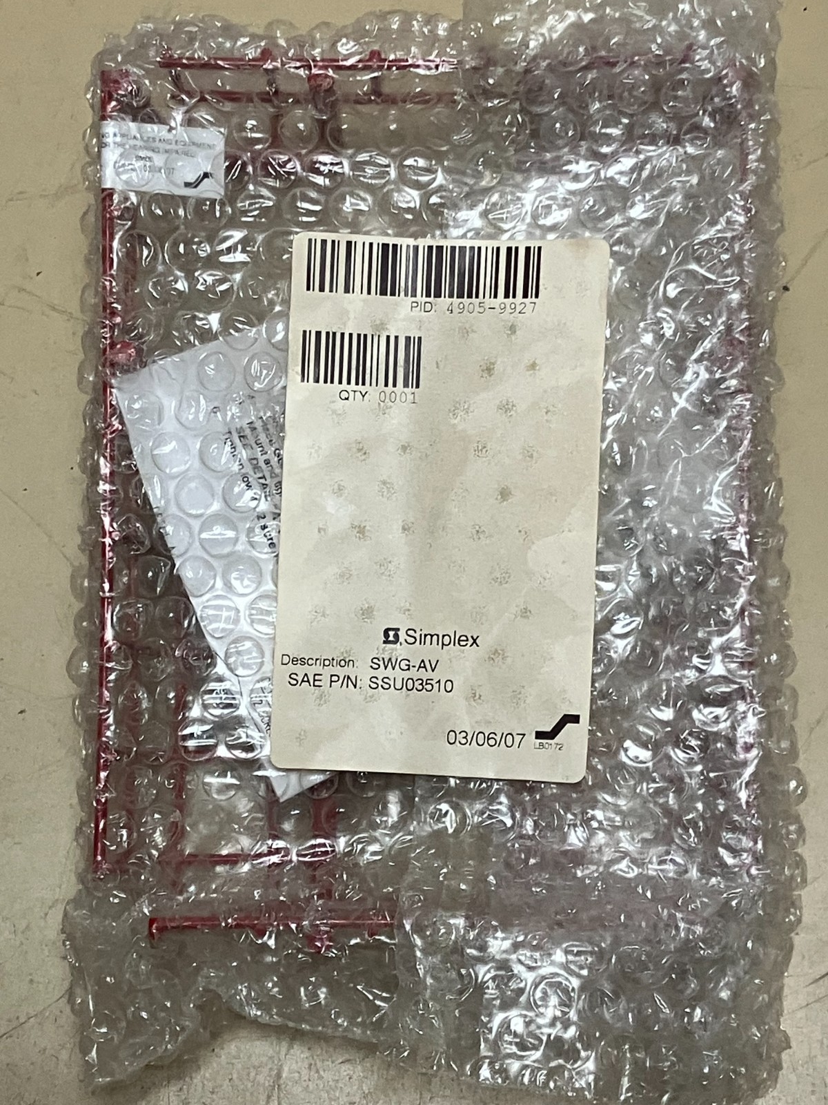 Simplex 4905-9927 Red Wire Guard Accessory for Flush Mounted Box