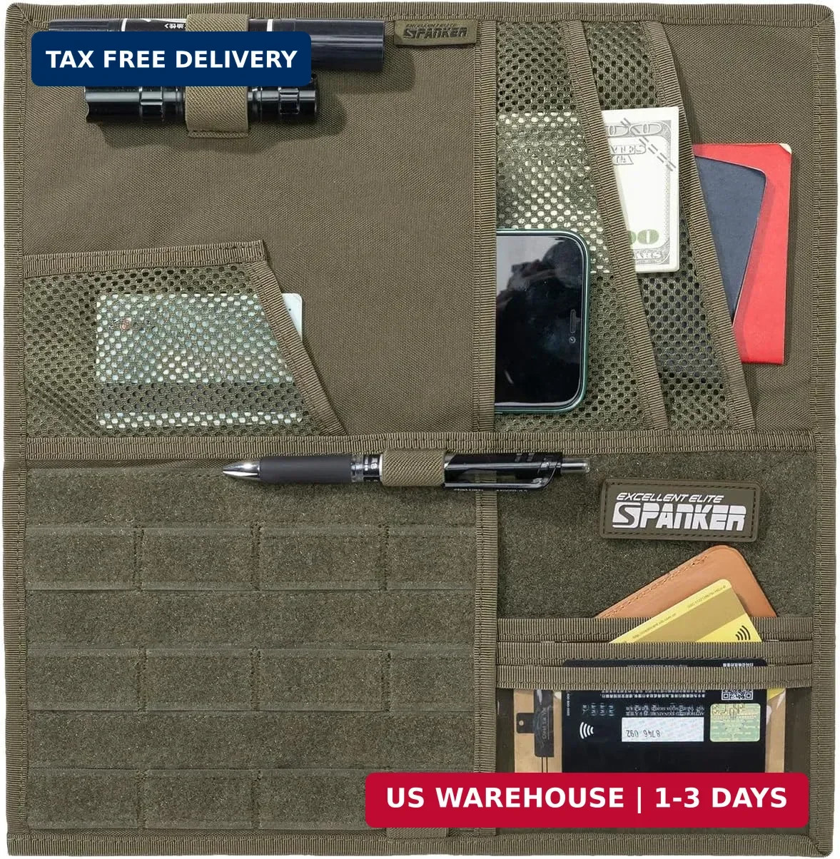 EXCELLENT ELITE SPANKER Tactical Visor Panel Organizer for Pickup F150 Large Mol