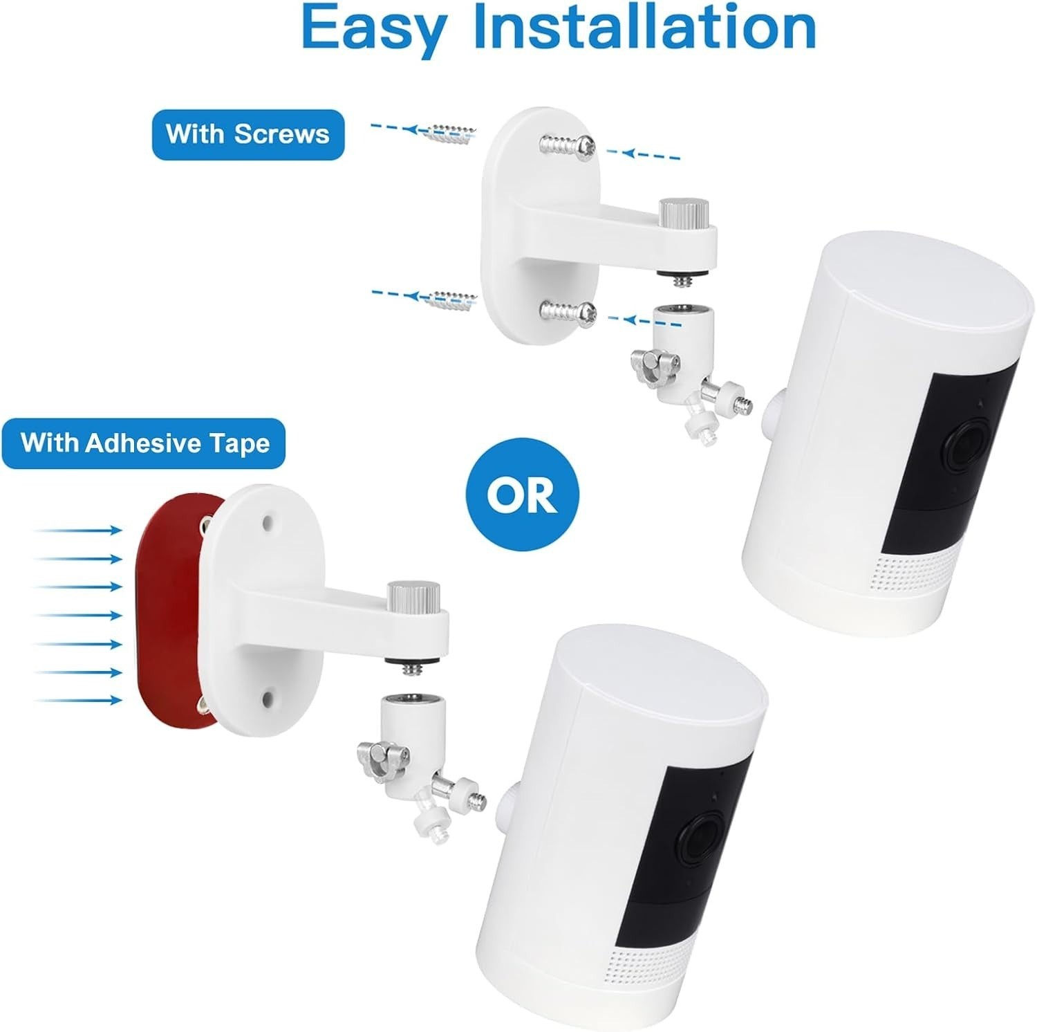 2 Pack Wall Mount Bracket for Ring Stick Up Cam & Outdoor Cam Plus Camera White