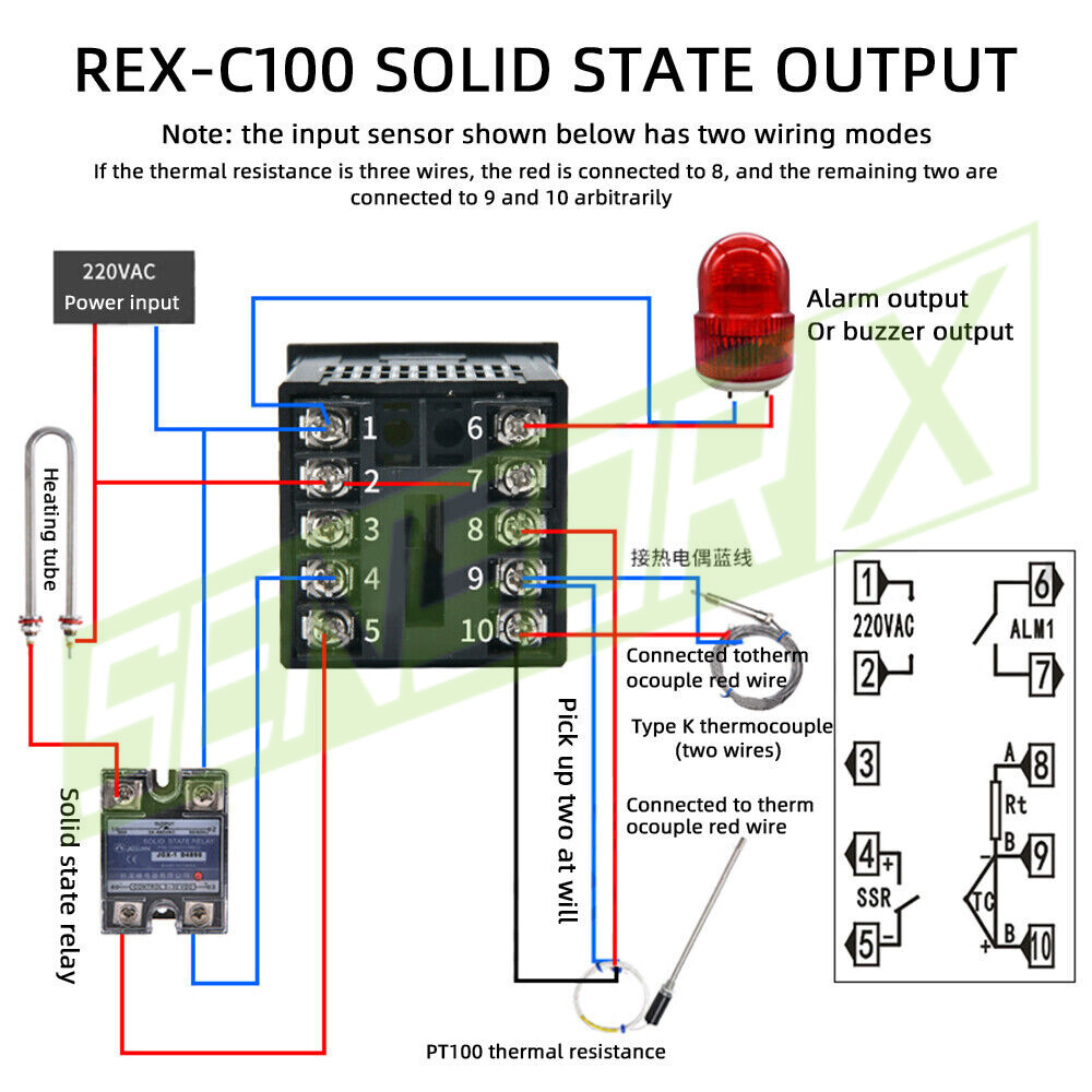 REX-C100 Digital PID Thermostat temperature Controller SSR output K Thermocouple