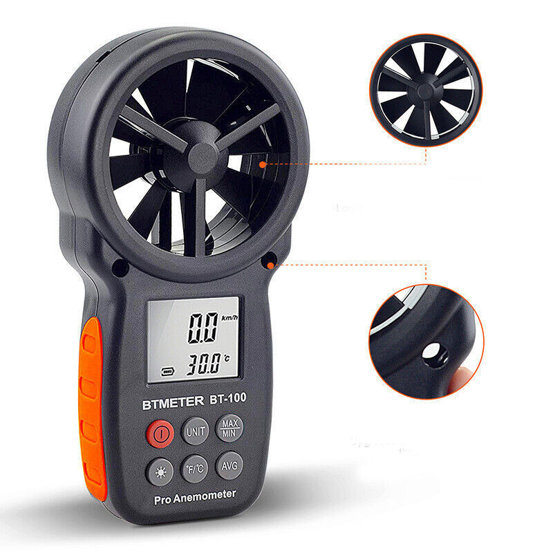 BT-100 Wind Speed Meter Measuring Wind Speed Digital Anemometer Handheld